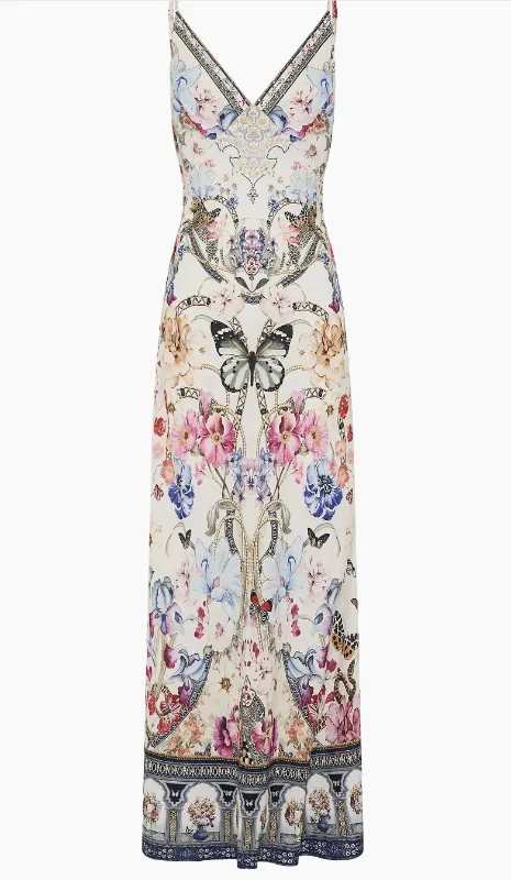 CAMILLA Printed Linen A-Line Maxi Slipdress 5. Mytheresa.